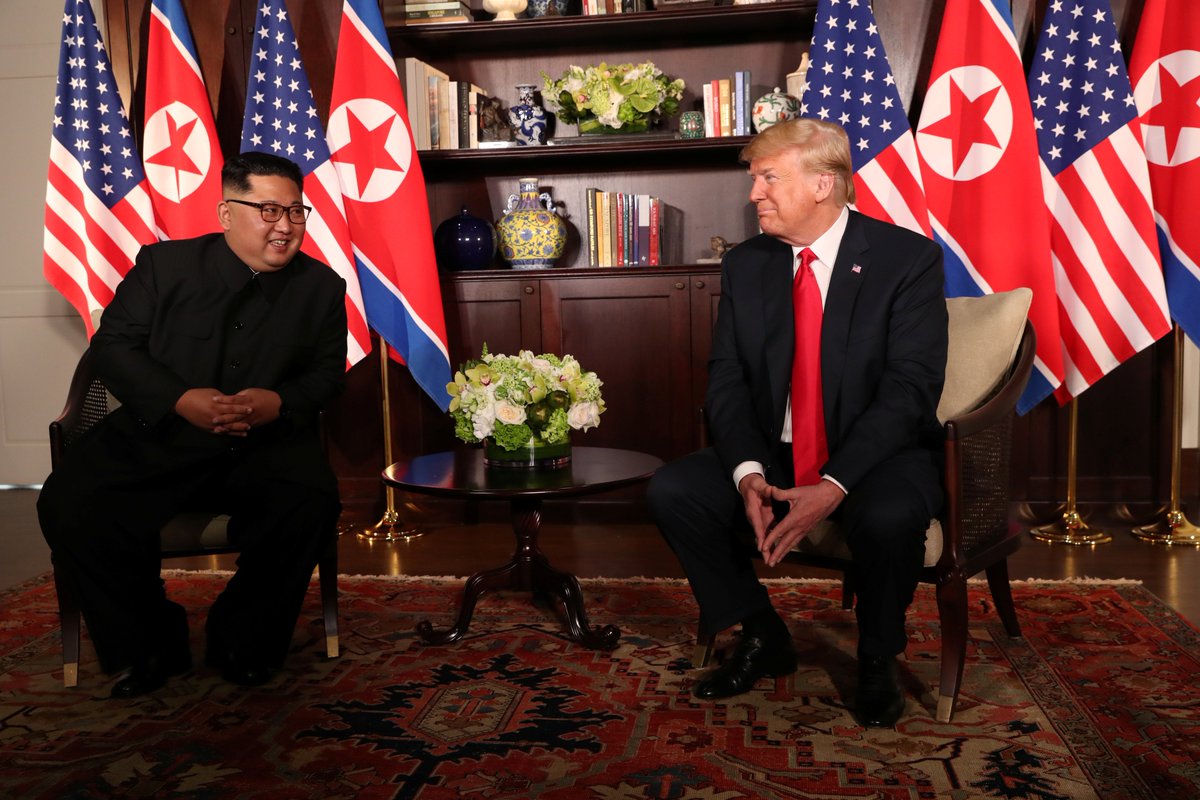 Leaders of Democratic Korea and the United States met in Singapore.