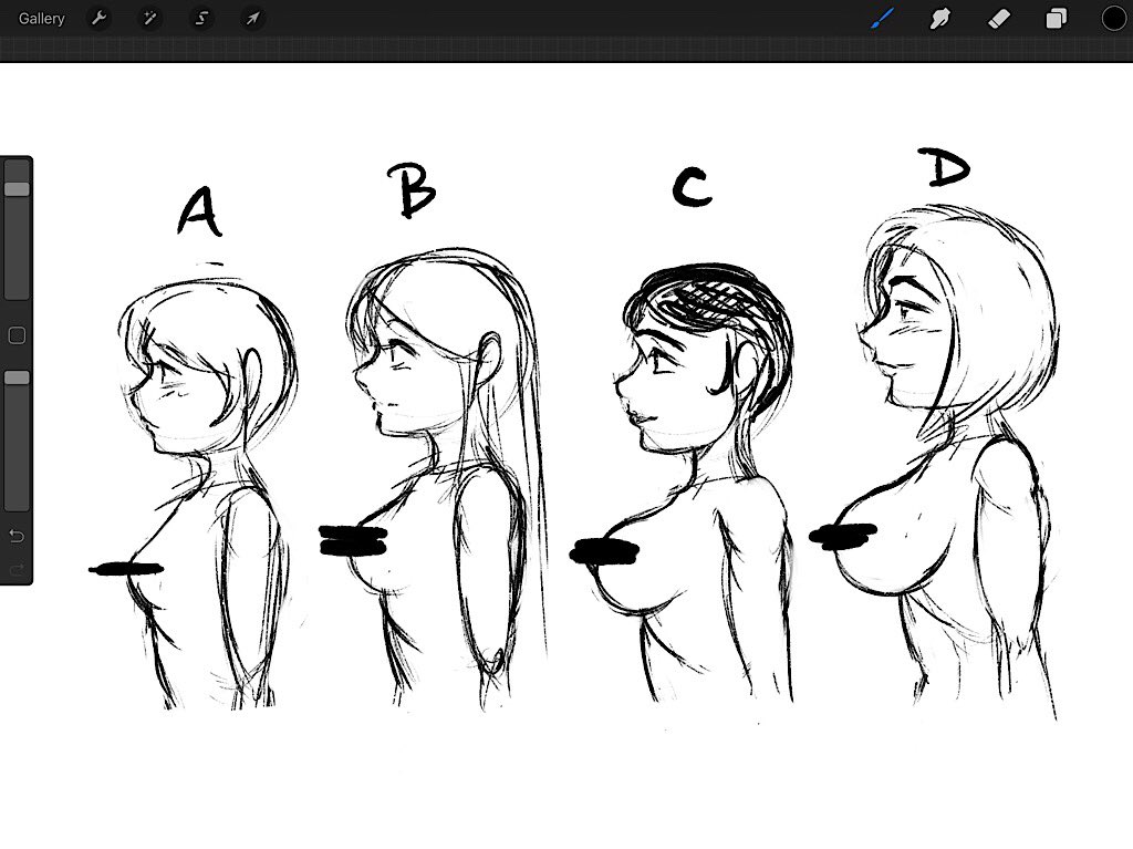 SGVY on X: Making a boob chart. Sketchbook:   #Reference #sketches #wip #boobscale  / X