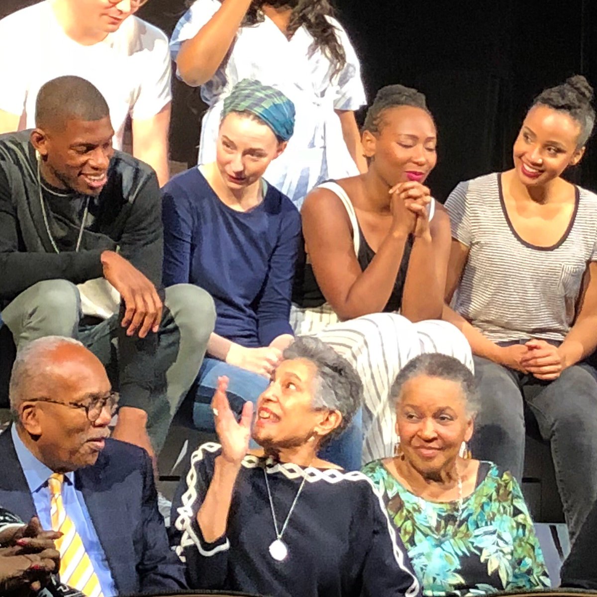 LittleRockPlay's tweet photo. Gratitude. Praise. Tears of Joy. Encouragement. Laughter. All range of emotions as our cast met their heroes, the members of the LR9, who they have embodied and will be portraying in our production. We are preparing for Little Rock opening night on Thursday @SheenCenter https://t.co/WQryqkee92