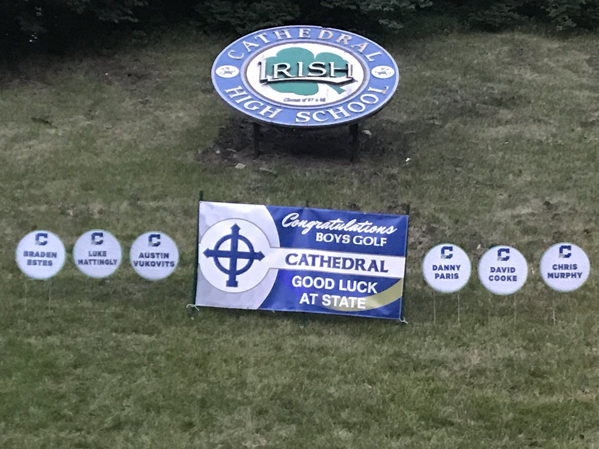 Fvukovits's tweet photo. Hey @gochsathletics fans, please come out next two days and support the @CathBoysGolf team as they play for a State championship for the 2nd year in a row. First tee time tomorrow is at 9:57 @PrairieViewGC #RoadtoPrairieView https://t.co/qC9eJWhhaP