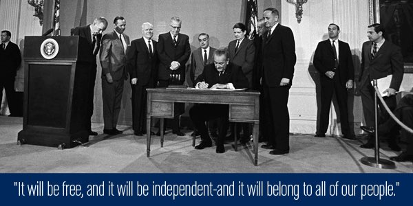 President Lyndon B. Johnson signed the Public Broadcasting Act in 1967 creating the Corporation for Public Broadcasting to establish standards and serve as an organization to further the development of public media.  #DemHistory  #WhyIVoteDemocrat  #ForAll  #PBS