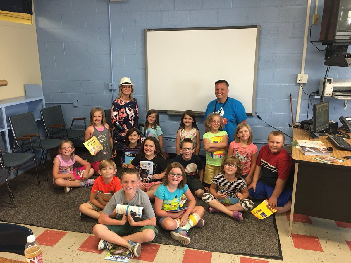 bcampbell70's tweet photo. Had a good day visiting our students at summer school, reading a book with them and giving them all a book for the summer! #R3Inspires #MCleads https://t.co/7oOOYSfX6D