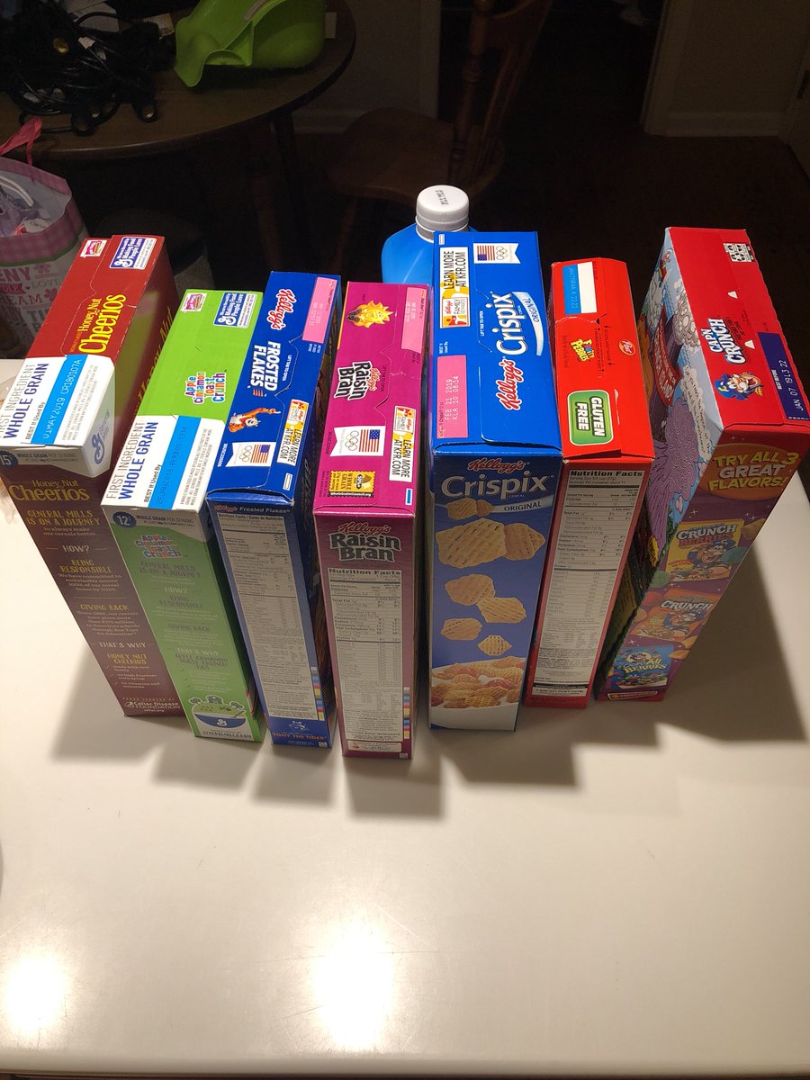 yanthonay's tweet photo. Sometimes you just need cereal right @bonboncita these are all great choices don’t @ me https://t.co/BfSGgrkjHD
