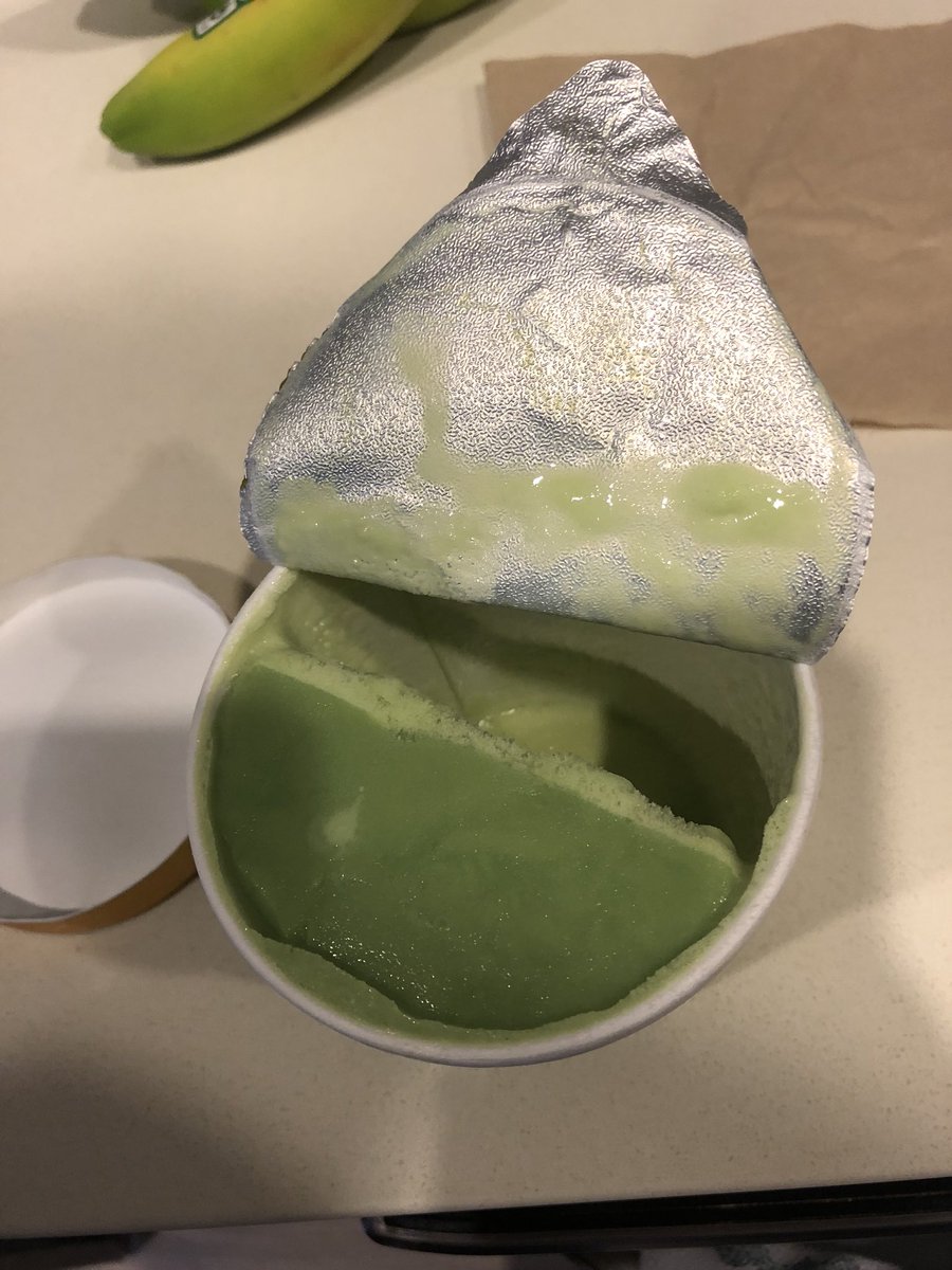 Roflcopter. Not sure how this is possible but we literally opened our ice-cream and found that it’s missing a perfect half? #halotop #WholeFoods