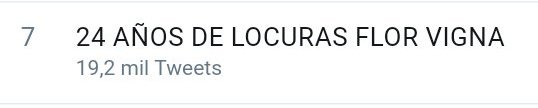 NewsVigna's tweet photo. Dos TT, más de 84 mil tweets, 8 horas siendo tendencia en Argentina..

Un regalo más del fandom para estos 24.

¡Te amamos! 💛 @flor_vigna https://t.co/SSA3xztB9e