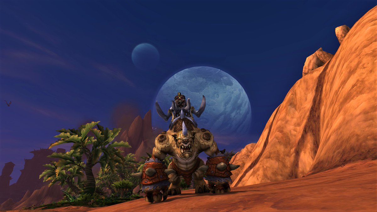raini_bows's tweet photo. After an evening at work, it sure was nice to come home, fire up the ol' #Warcraft and find #Poundfist waiting for me in #Gorgrond! That brings my total mounts to 349 according to the mount journal! #Draenor https://t.co/f92dBPasiB