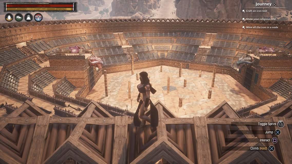 GaugedR34gtr's tweet photo. my latest build. a #colosseum for my fellow exiles #ConanExiles https://t.co/hA6iMQm9f4