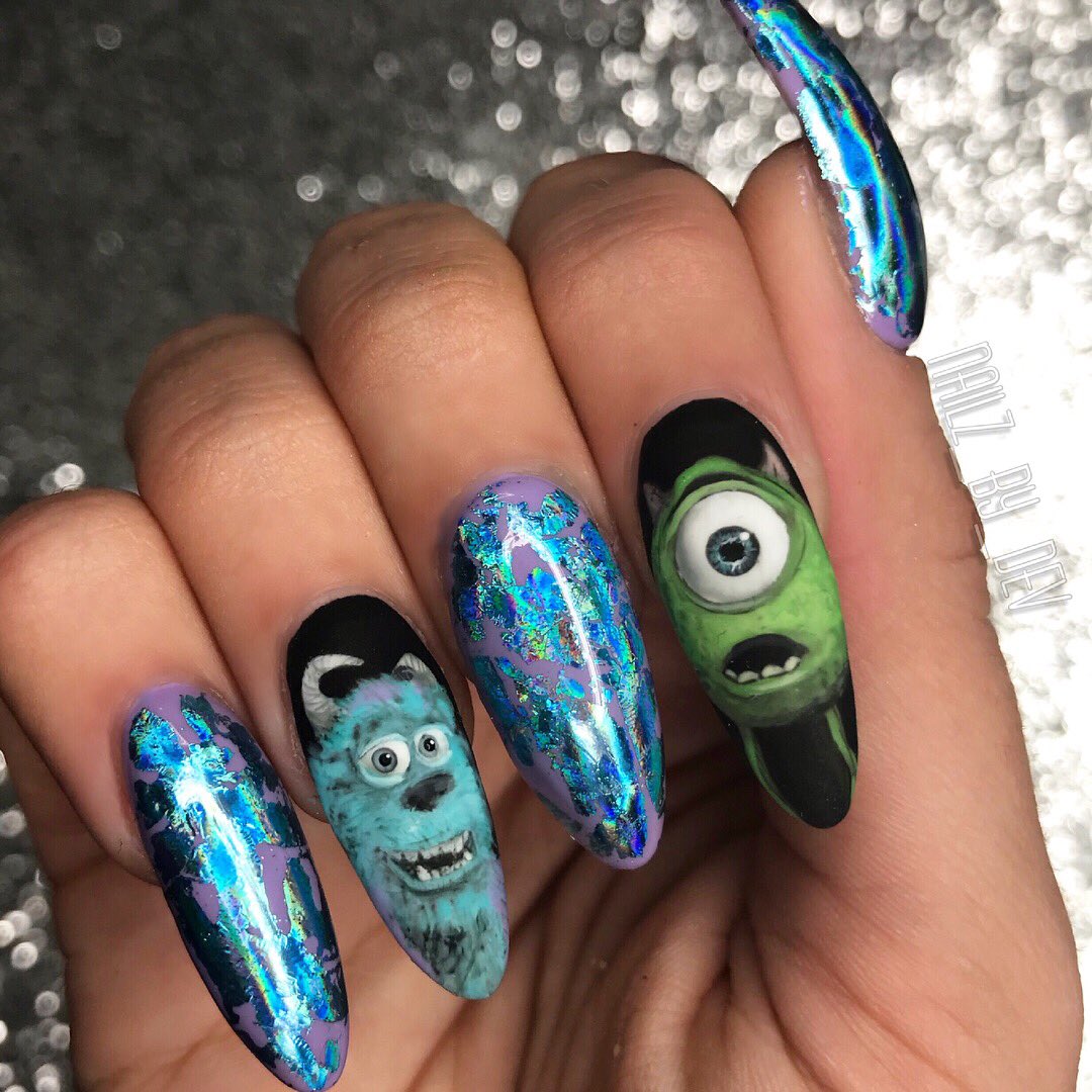 Monster Inc Nail Art