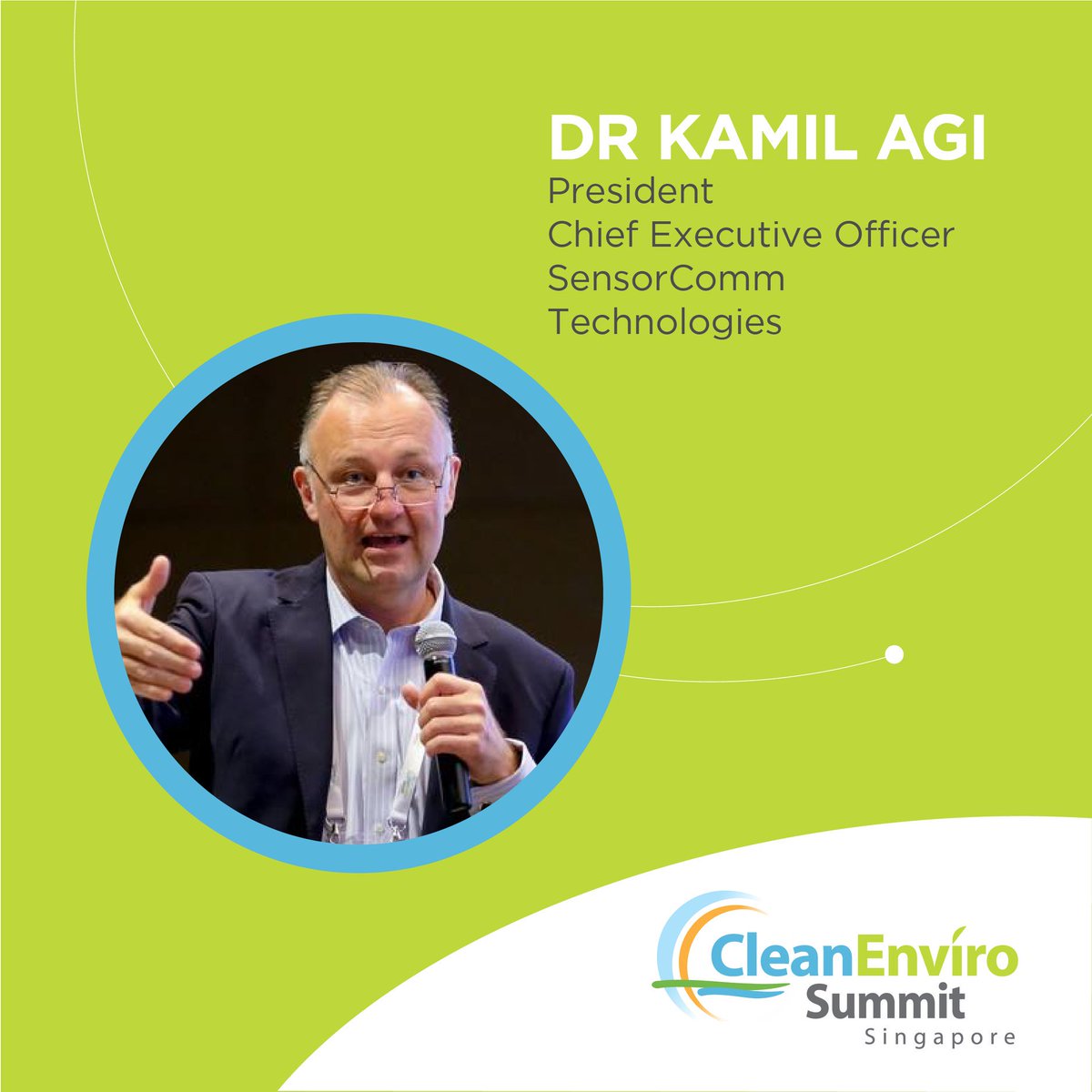 CESsingapore's tweet photo. Keen to know more about the 🌏 trends in environmental technology for your business? Hear Dr Kamil Agi (@kamil_agi), CEO of @sensorcommtech, and other #cleanenviro industry leaders share their thoughts at #CESS2018, 8-12 July in #Singapore. More info: https://t.co/SBaploZ1xy https://t.co/au7CRR8CsC