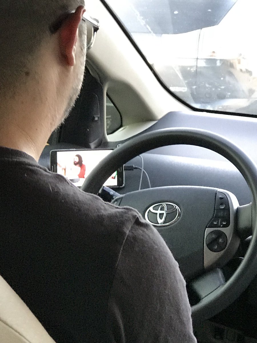 Jesus take the wheel - <a href="/lyft/">Lyft</a> driver started watching tv...