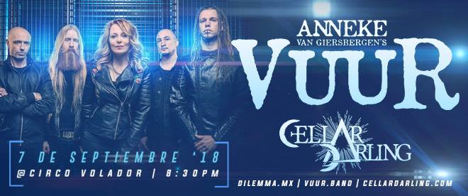 Dos talentosas bandas por primera vez en México: <a href="/vuur_band/">VUUR</a> &amp; <a href="/cellar_darling/">Cellar Darling</a> en Circo Volador. El 7 septiembre será el día en que estas agrupaciones compartan escenario, cada una presentando su más reciente producción. ¡No vayas a faltar, se pondrá bueno!
Entrada general: $700.