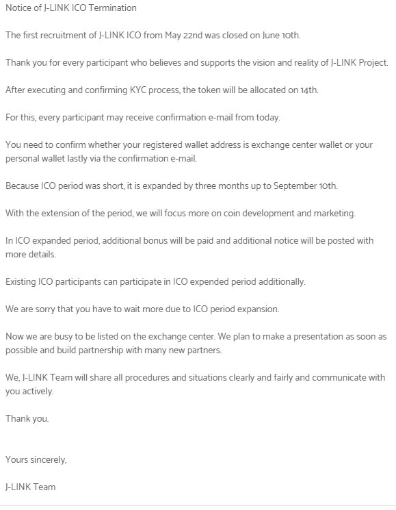 JLink_coin's tweet photo. Notice of J-LINK ICO Termination https://t.co/hW9BBFqmiq