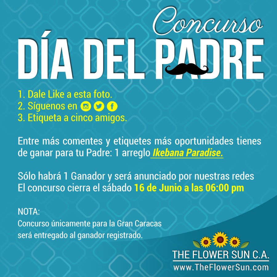 TheFlowerSun's tweet photo. Concurso Día del Padre: Síguenos en instagram y podrás ganar para tu Padre 1 Ikebana Paradise, sólo habrá 1 Ganador y será anunciado por nuestras redes el sábado 16 de Junio a las 06:00 pm, únicamente para la Gran Caracas. #DíadelPadre #Concurso #Delivery #Ramos #TheFlowerSun https://t.co/u4hySpj0CO