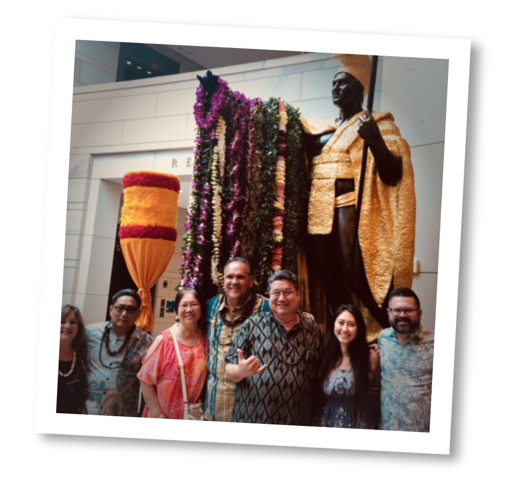Carvalho4HI's tweet image. Yesterday in D.C., we honored the king's legacy at a lei draping ceremony at U.S. Capitol's Emancipation Hall. Today reminds us we must respect the #NativeHawaiian culture that provides us the manaʻo to lead and make decisions for the betterment of all our diverse communities.