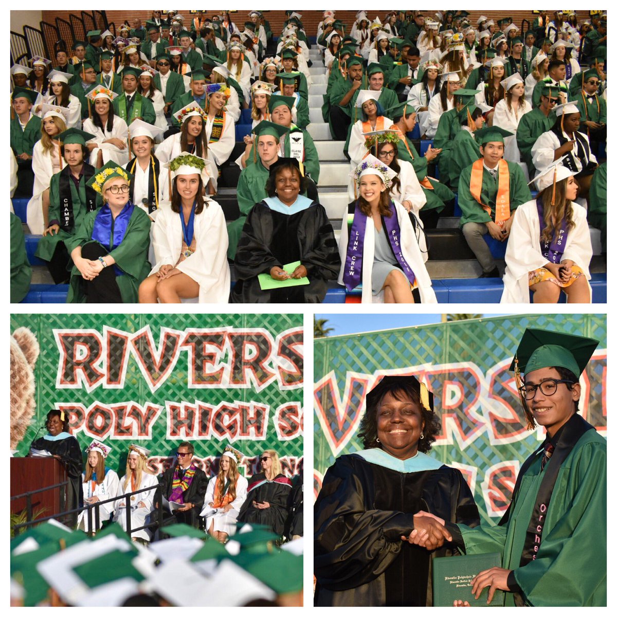 RivCoSchoolSupt's tweet photo. I’ve been honored to attend graduations across the county &amp; today I met w/@RUSDlink Poly HS grads before their ceremony + addressed the #Classof2018 with words of encouragement for their future. I want all #RivCo grads to know how special they are, they CAN #ReachHigher #NoLimits https://t.co/XsjYNSgjP4