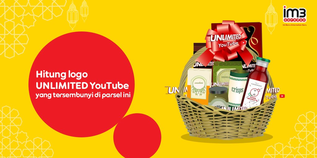 indosatim3's tweet photo. Biasanya, banyak parsel datang menjelang Lebaran. Sambil nunggu kiriman datang, hitung yuk, ada berapa logo UNLIMITED YouTube yang tersembunyi? RT post ini, reply jawabanmu dgn hashtag #NungguBuka #UnlimitedYouTube, mention 2 teman &amp; menangkan pulsa 25rb! https://t.co/7Q1fu5YvJK https://t.co/Yjei2hCR7R