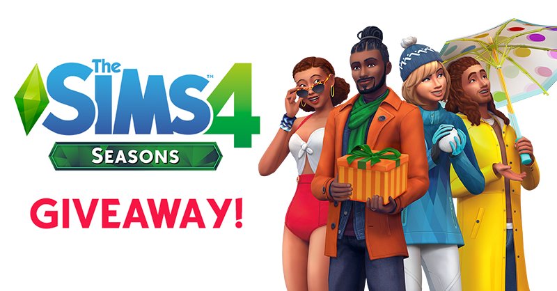 🚨TWITTER GIVEAWAY🚨

Follow &amp; RT for a chance to win one of *TEN* #TheSims4 Seasons codes! Yes! 10 Winners! The giveaway is open worldwide! 

Entry period ends June 20th!

Good luck! 😊