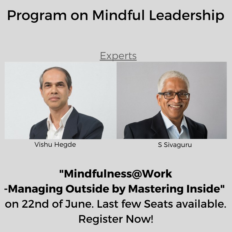 pmpctweets's tweet photo. Join the mindfulness experts @VishuHegde1 and @sivagurus on 22nd June at our open program on Mindful Leadership for enhancing personal well-being, personal effectiveness, and professional performance.
Learn More: https://t.co/8gmMWHjKCc 
Register Now: https://t.co/bVVLSmSBCr https://t.co/ynZoht2anI