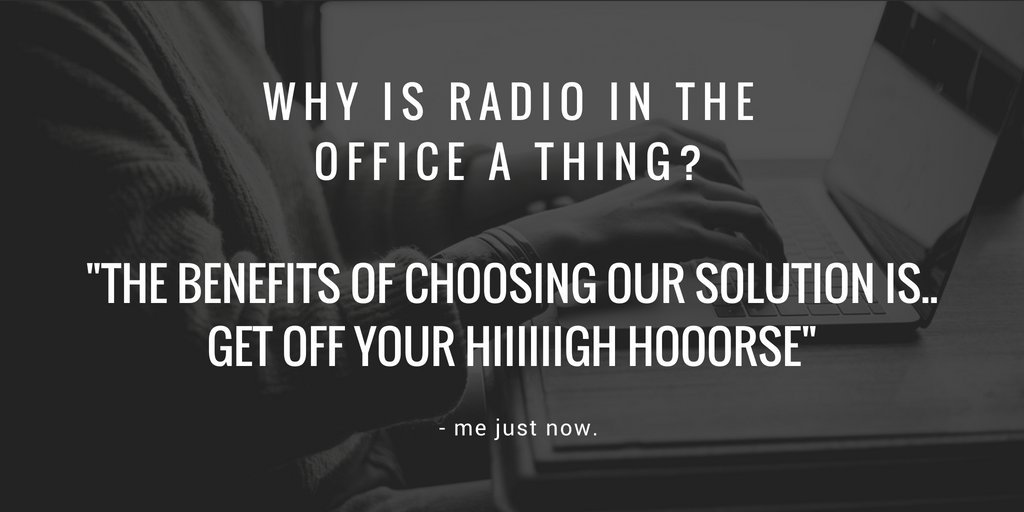 Someone remind me why radio in the office is a thing. 

The reality is even worse than the picture as I was writing in Japanese when all of a sudden the song lyrics popped in there.

#office #copywriting #officeradio #blunders