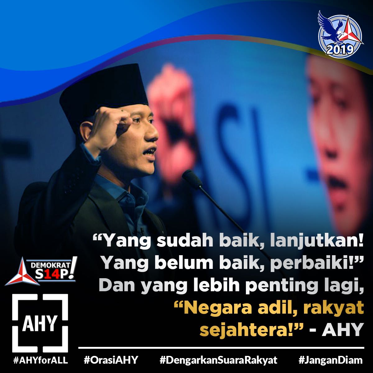 Pidato tdk pakai teks, Durasinya lebih 1 jam hanya Kecerdasanlah bahkan segala aspek yg terjadi dinegara ini paham hingga akar2nya. The next Leader of indonesia @AgusYudhoyono
#dengarkansuararakyat 
#OrasiAHY 🙏