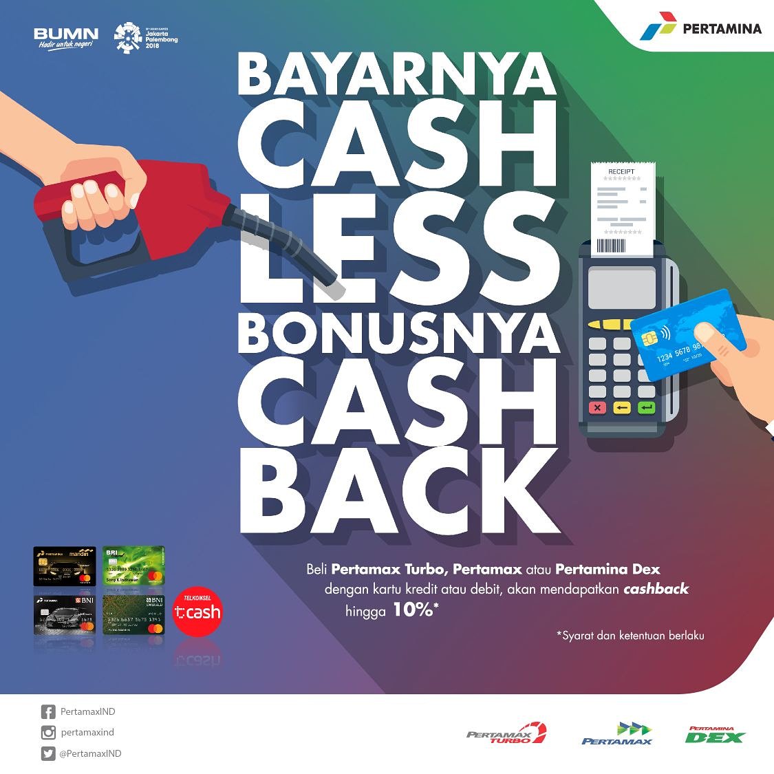 pertamaxseries's tweet photo. Ayo, sudah beli Pertamax, Pertamax Turbo atau Pertamina Dex belum? Bisa dapat cashback dari BRI, BNI, Mandiri, dan Tcash lho. Cek ketentuan lengkapnya di aplikasi Pertamina Go sekarang atau kunjungi https://t.co/qaQK9mRUEw! #RaiseTheBar https://t.co/USnYYMYPiC