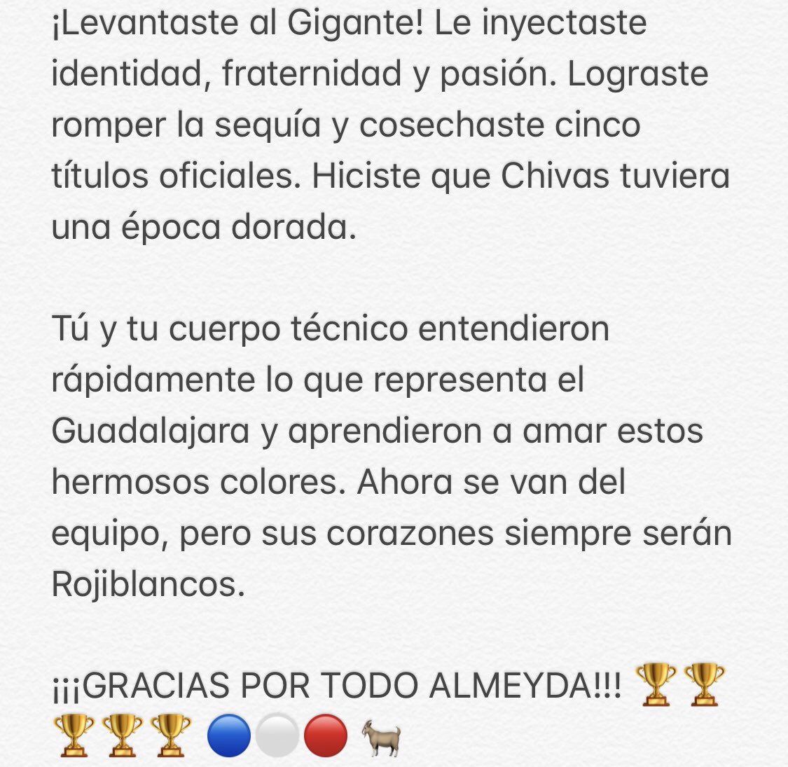 ¡¡¡GRACIAS POR TODO ALMEYDA!!! 🏆🏆🏆🏆🏆 🔵⚪️🔴 🐐

Gracias Amato, Zarif, Ayaso, Bonini y Roa.
