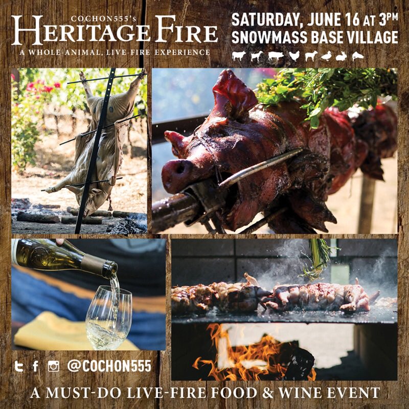 BlackbellyCO's tweet photo. THIS Thurs and Saturday we are joining the @COCHON555 Tour at 2 events during the Food & Wine Classic in Aspen. Meet us there for some smokey, meaty goodness in the great outdoors.
#cochon555 #heritagefire #rusticgrind #piggybank #heritagebreed #heritagebreedpigs #cookingwith🔥 https://t.co/bVRutE5mQL