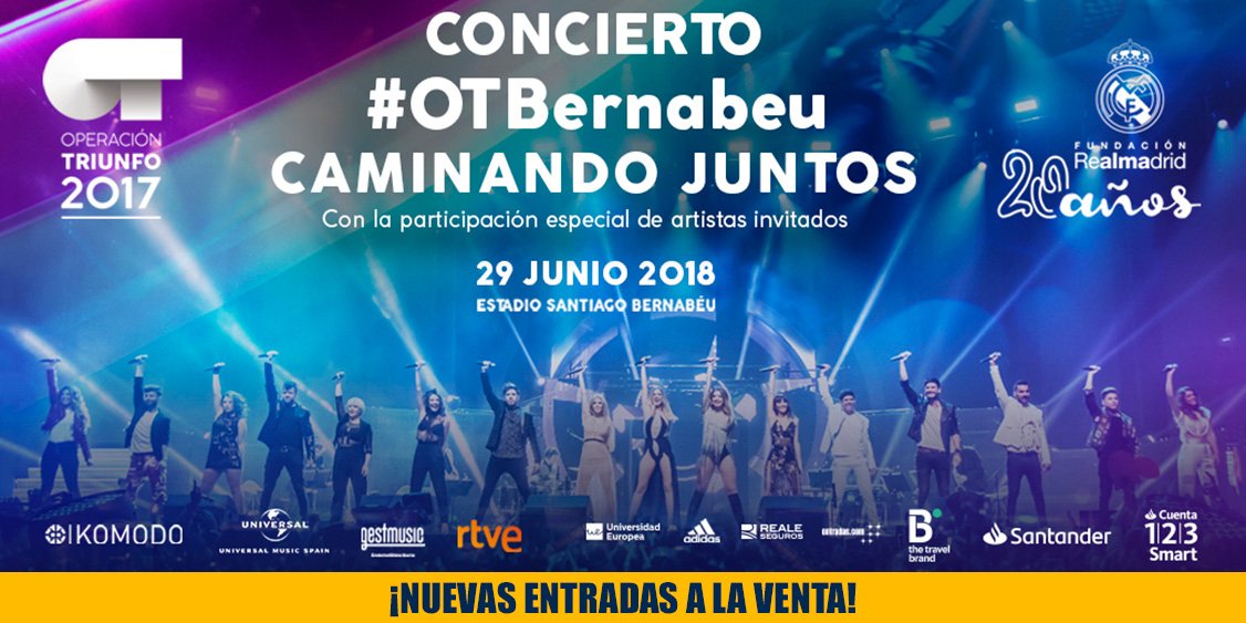 entradas's tweet photo. Queridos fans de #OT2017… ¡TENEMOS NUEVAS ENTRADAS A LA VENTA!🥳👏 Date prisa y no te quedes sin la tuya, ¡que vuelan!🎟️ Consíguelas aquí👉  https://t.co/n5xWdXqjGh https://t.co/uzIK0r23Vo