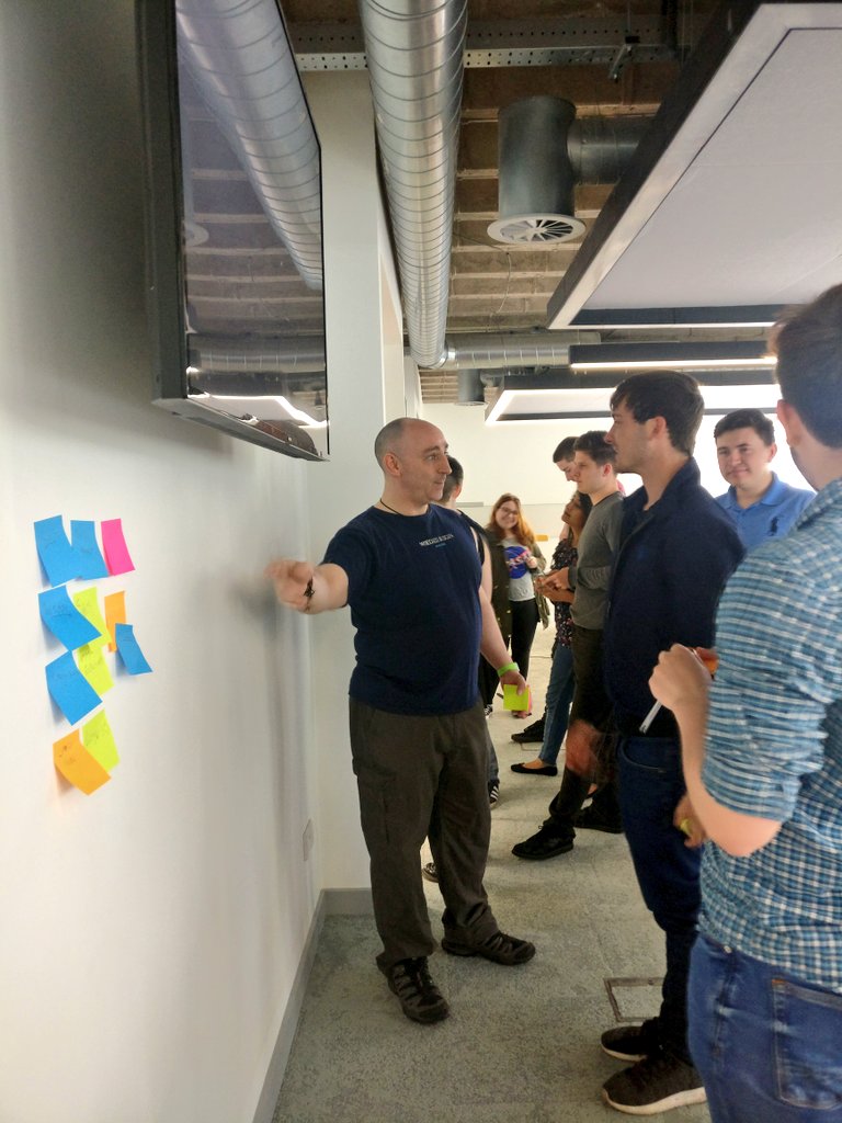 McrDig's tweet image. Our apprentices are getting stuck in with the #uxbootcamp, under the expert guidance of @rick_threlfall.