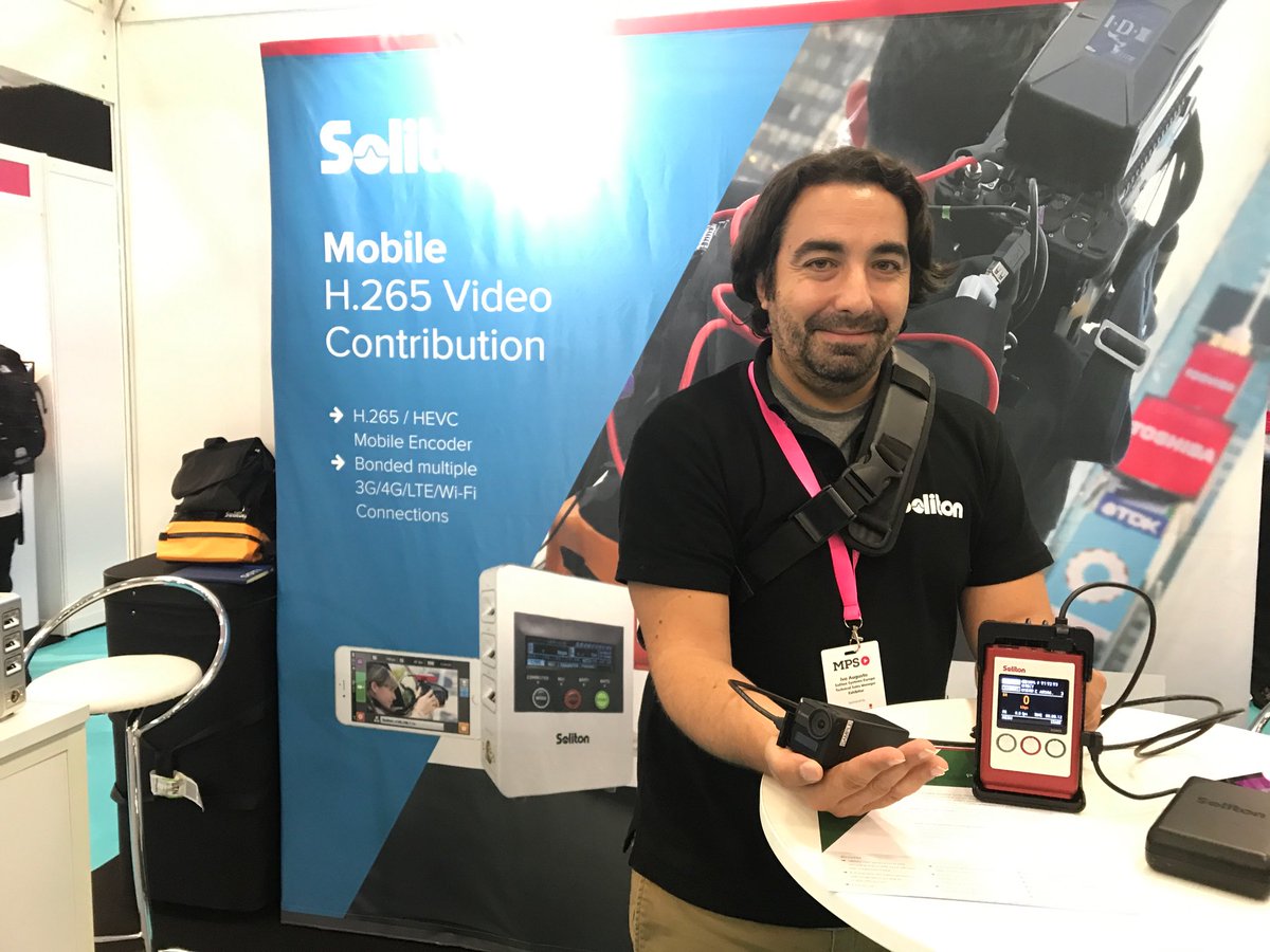 SolitonSystems's tweet photo. Demo’ing minature H265 encoder with new Canon minature M100-WS for live news gathering and sports production at @mediaprodshow - stand 538 #livestreaming #videocontribution https://t.co/mfSHhxosmj