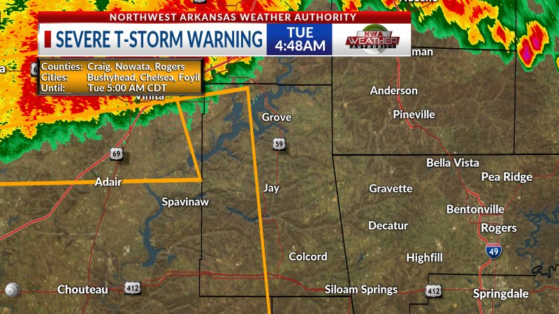 weatherdan's tweet photo. A SEVERE T-STORM WARNING has been issued for this area of Delaware county.  Download our NWA Weather Authority app for the latest on iTunes: https://t.co/uk59a2oED8 or the Google Play Store: https://t.co/HlRnojWzOI #OKwx https://t.co/Vjk56tPB84