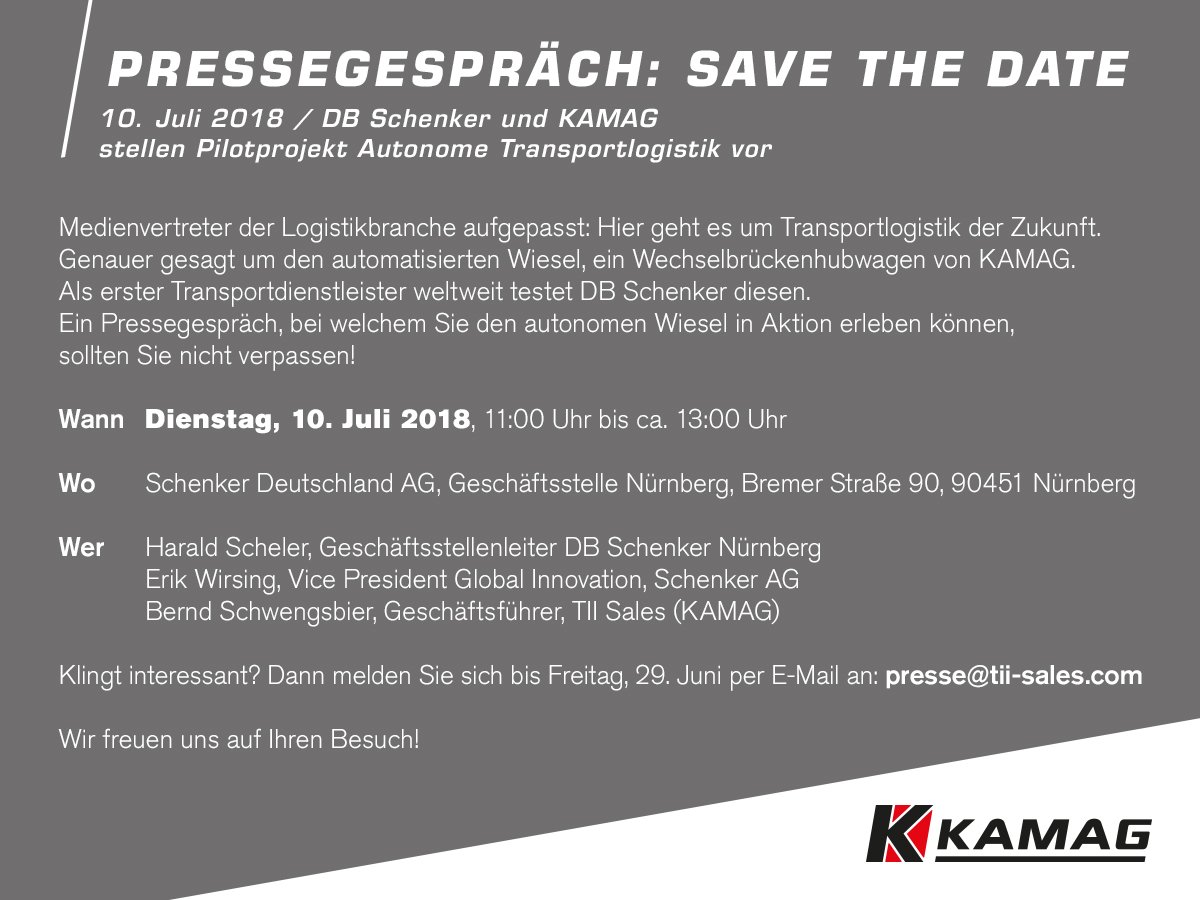 KAMAGTransporte's tweet photo. #logistik #wiesel #kamag #agv #fts #drivenbyfuture https://t.co/UCvTLCeRUM