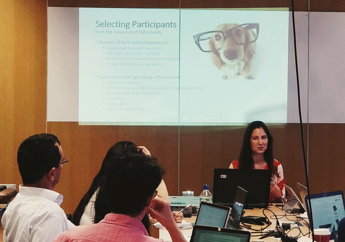 Aston_LangTrans's tweet photo. We are trying the #eyetracking glasses and have some nice slides with dogs #EyeTrackingTS https://t.co/7BYZ8MH4vR