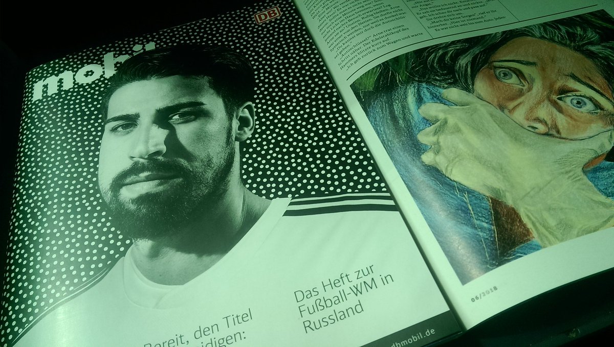 cantorstaub's tweet photo. Ich will damit nichts gegen Sami Khedira gesagt haben, der hier nur zufällig auf dem Cover ist - aber hat sich in die #DB mobil Ausgabe zur #WM2018 auf Seite 93 etwa doch leise Kritik an der politischen Lage in Russland eingeschlichen? https://t.co/LzVB7jcuxR