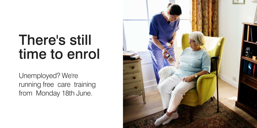 thinkdoncaster's tweet photo. There’s less than a week to go before the start of our free Care training package. Learners will achieve five valuable qualifications in just two weeks including First Aid. Direct message us to find out more https://t.co/pqM1z1TmYw