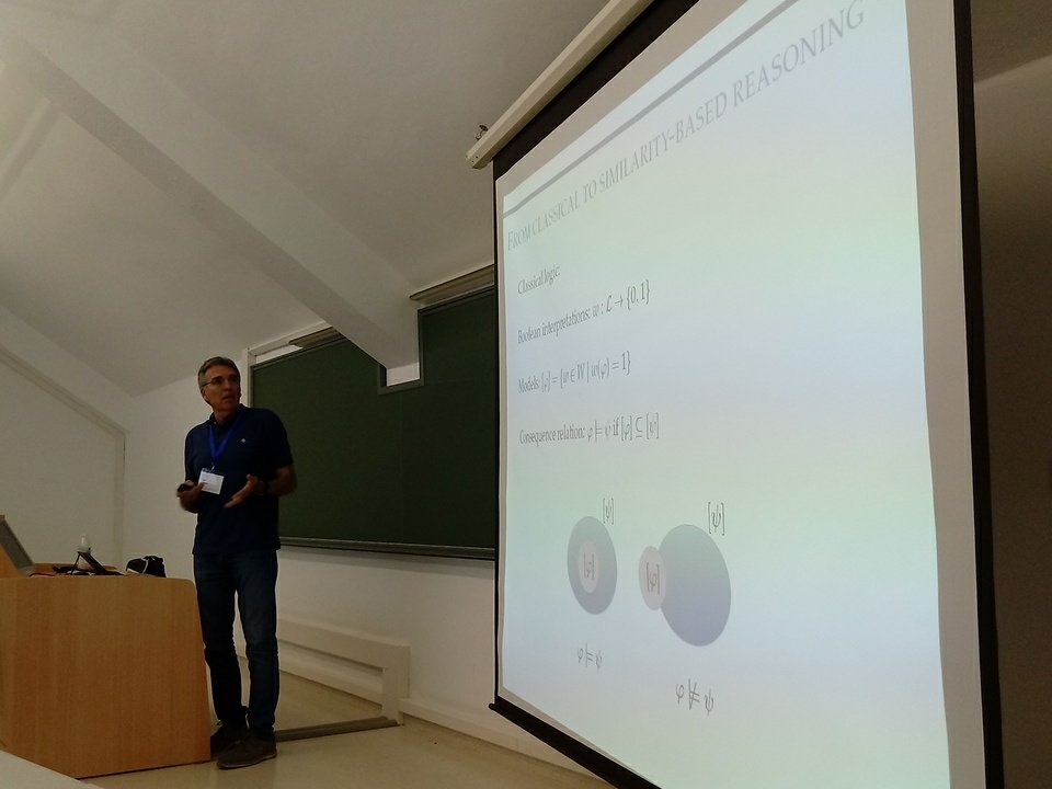 MCIS_Cadiz's tweet photo. Lluís Godó presentado "On similarity-bases reasoning" en el homenaje a Miguel Delgado #IPMU2018 https://t.co/yKM9qL5hg1
