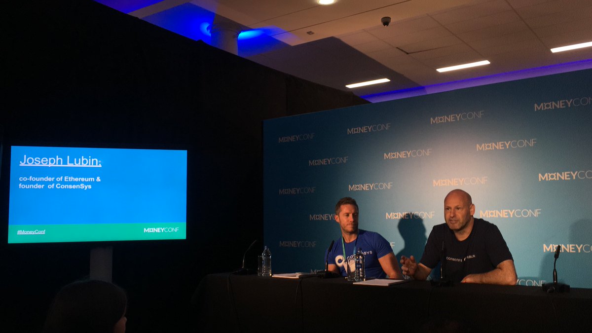 ConorPPurcell's tweet photo. @ethereumJoseph speaking at #MoneyConf media lounge #EthereumPrice #cryptocurrency @wideorbits https://t.co/B48RhjNP5t