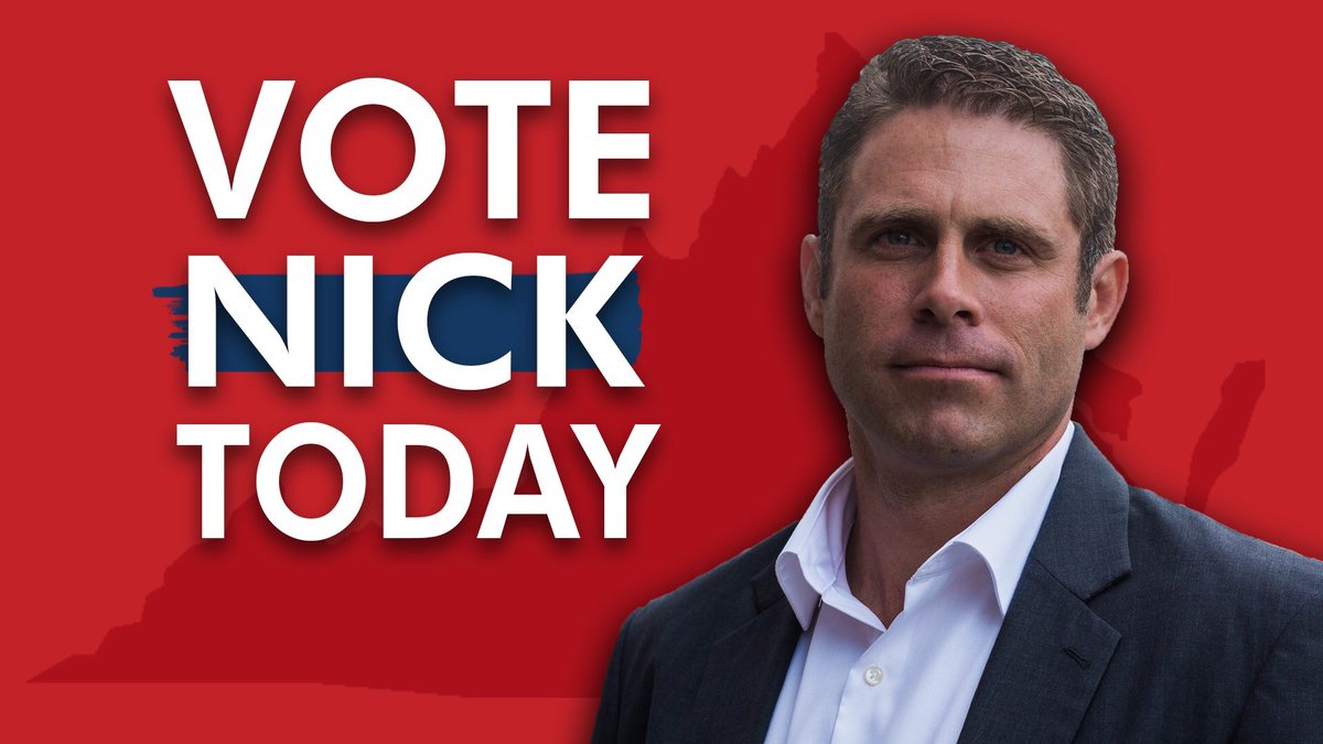 NickJFreitas's tweet photo. Today is the big day. I hope I can earn your support in my candidacy for United States Senate! 

Polls are open 6:00 am - 7:00 pm. Find your polling place here: https://t.co/riS5q4BWEQ

#VaSen #VAPol https://t.co/XSA4GBfl90