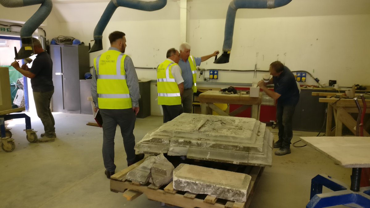 Great visit to <a href="/LtdTreasure/">Treasure and Son Ltd</a> mason's workshop in Ludlow to see the <a href="/HMHeritage/">Hook Mason Heritage</a> conservation work get underway on the damaged gate piers to Hill Court <a href="/REHAUWindows/">REHAU Windows UK</a>