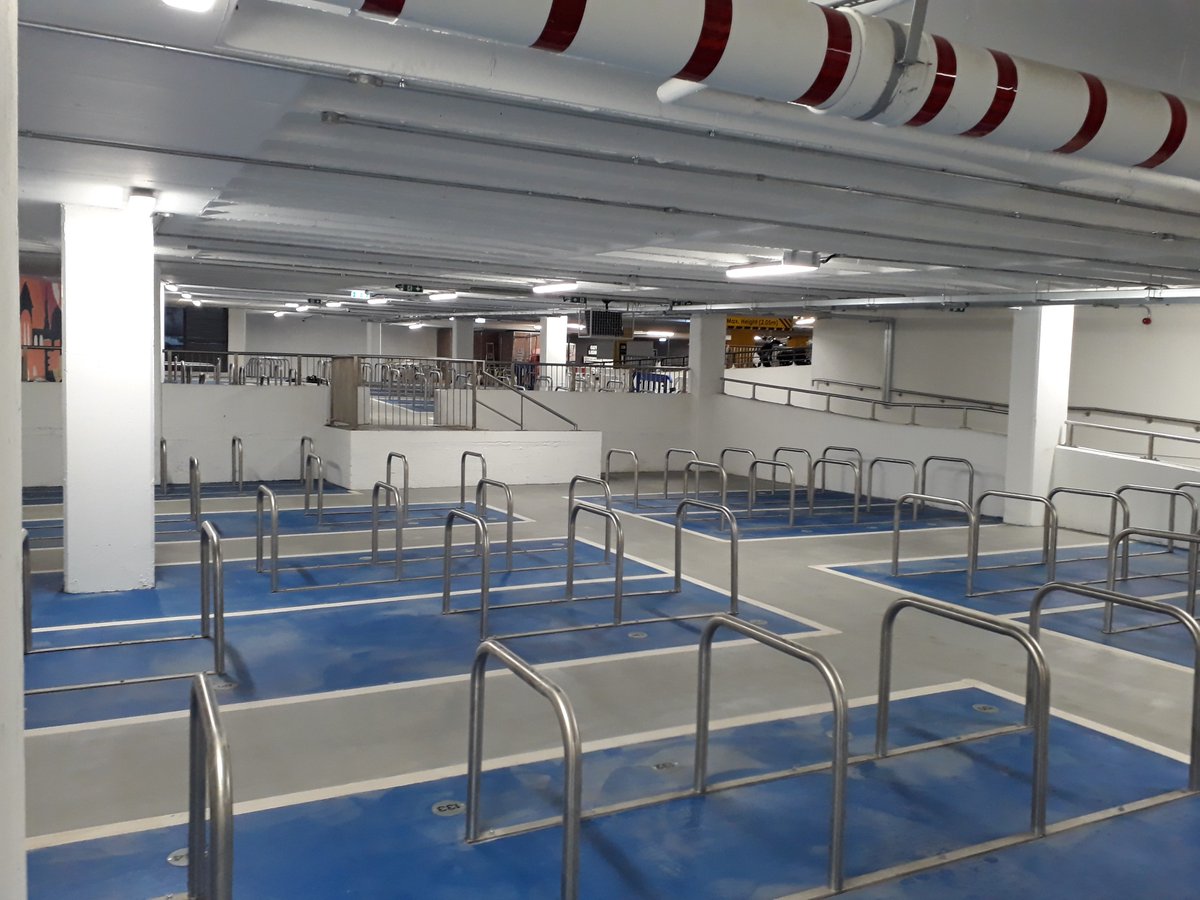 DubCityCouncil's tweet photo. Our Free Cycle Parking facility opens in Drury Street Car Park today. It will be open from Monday to Thursday: 7am to Midnight, Friday: 7am to 1am, Saturdays: 8am to 1am and Sundays 10am to 7pm. @OverheardDublin @DublinTown @dublincycling @DublinLive @LovinDublin https://t.co/vDvHCDrl7Z