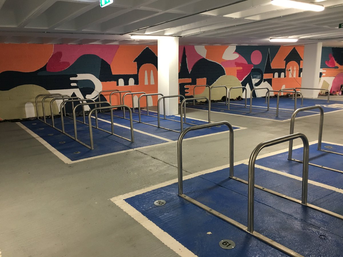 DubCityCouncil's tweet photo. Our Free Cycle Parking facility opens in Drury Street Car Park today. It will be open from Monday to Thursday: 7am to Midnight, Friday: 7am to 1am, Saturdays: 8am to 1am and Sundays 10am to 7pm. @OverheardDublin @DublinTown @dublincycling @DublinLive @LovinDublin https://t.co/vDvHCDrl7Z