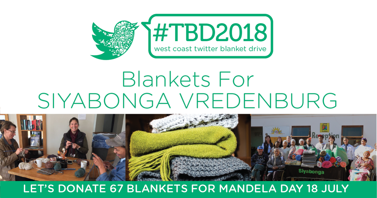AtlanticBeachL's tweet photo. Join the @WestCoastWaySA and support those in need this Winter. The Twitter Blanket Drive 2018 supported for the fourth year by the Cape West Coast #TBD2018
https://t.co/MiAQecZDbz https://t.co/zuLK2wsoTI