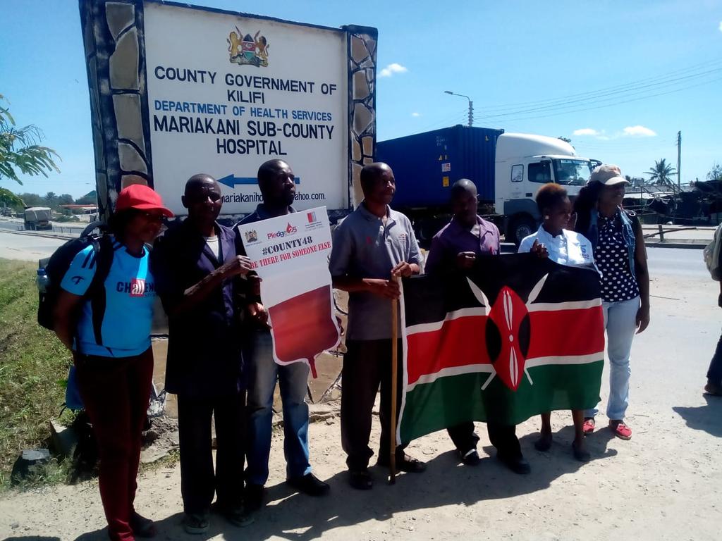 pledge25kenya's tweet photo. This was yesterday.
#TeamMombasa was all energy, mad energy, as they did the Mariakani-Mombasa stretch.
Catch them at later at @OfMombasa as they finish up the #25daysOnTheRoad #WalkForBlood with Tudor MCA, Hon Tobias Samba as the guest of honour
#County48 #wbdd2018 #WBDDKe https://t.co/5MWD0719tb