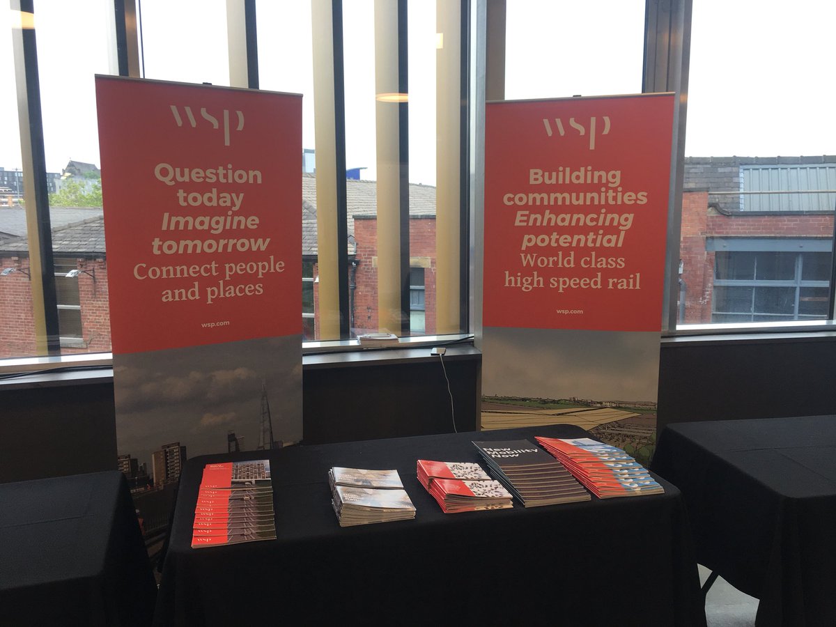 WSP_UKI's tweet photo. We are all set up and ready for the High Speed Rail Industry Leaders’ Annual Conference in #Leeds 🚅 #RailwaysOnTrack #hsril #innovation https://t.co/R1w607t4O5