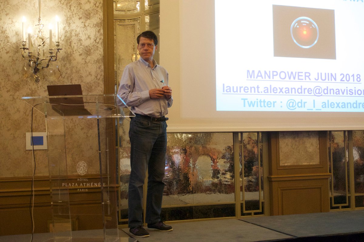 ManpowerGroupFR's tweet photo. Matinale @ManpowerGroupFR "Intelligences &amp; travail" : pour @dr_l_alexandre, la gestion de l'interfaçage entre l'#IA et l'intelligence humaine est une compétence d'avenir à développer pour les #RH https://t.co/nIUQPg5V3t