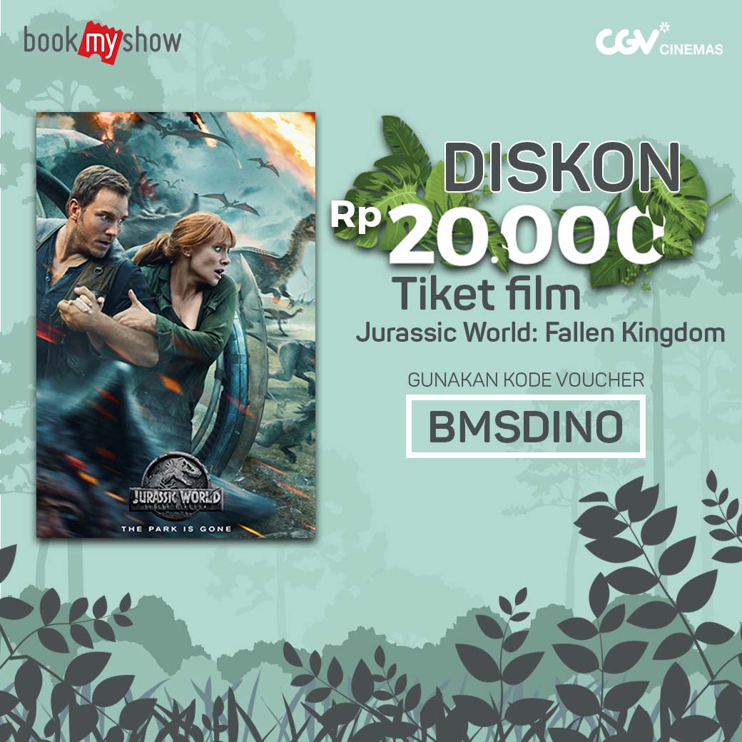 CGV_ID's tweet photo. Yuk dapetin diskon Rp 20rb untuk setiap pembelian tiket #JurassicWorldFallenKingdom melalui aplikasi @bookmyshowid. Untuk tau syarat &amp; ketentuannya, klik link berikut:  https://t.co/hc9DXJxJuA

#PromoSerudiCGV
#SeruBarengCGV https://t.co/E3gKLeYFeD