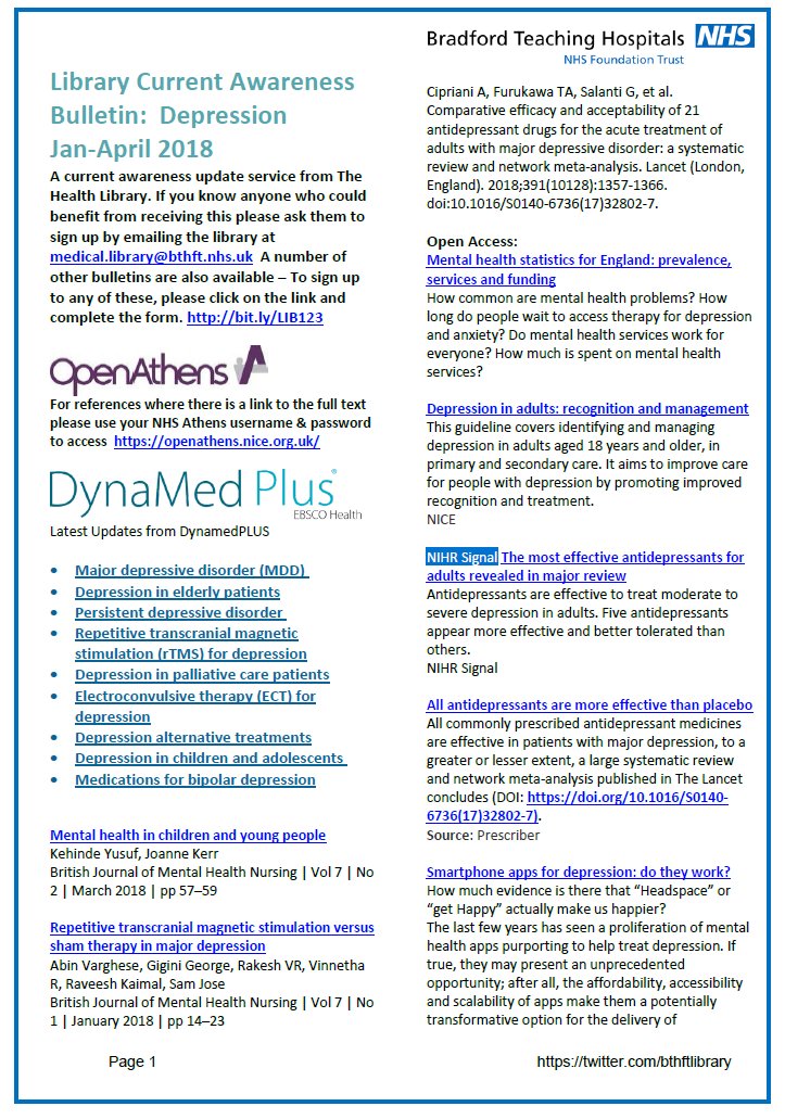 BTHFT Health Library on Twitter "BTHFTLibraryCurrent Awareness