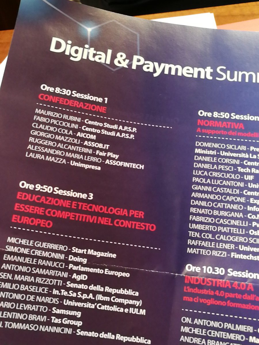 StartMagNews's tweet photo. Per la prima volta nella #PSD2 si passa da visione regolatori a tecnologia #Rome #DigitalPaymentSummit https://t.co/NWqznh6cI7