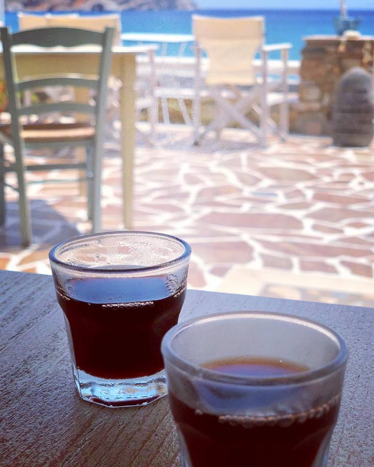 Drive all the way to east of Naxos for a warm welcome by the Ostria Inn family..... handmade liquor from rose flower! #subhanallah #welcomedrink #greecehospitality #greekpeoplearesonice #naxos #islandlife #realislandgirl #roseliqueur #handmade #ostriainn #greecetravel