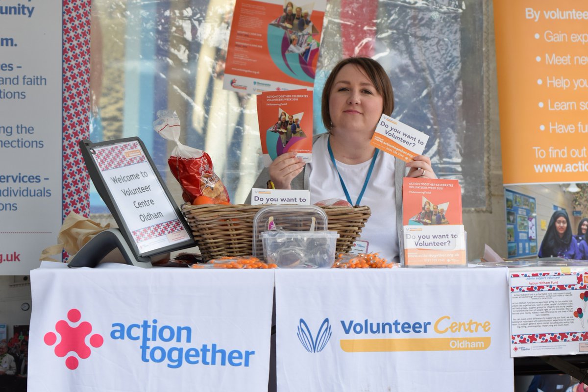 VOldhamTameside's tweet photo. We have some more photos to share from our #Oldham town centre #volunteersweek event. These were taken by the very talented Martyn from @HWOldham @WeActTogether What a great day it was! #volunteeringforall Take a look at the photo album by visiting https://t.co/Wnns4xxwlh https://t.co/5WYQ717vV8